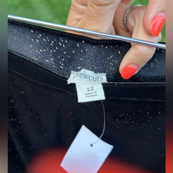 Crewcuts Girls Velour Black Gold Sparkle Leggings - Picture 6 of 7